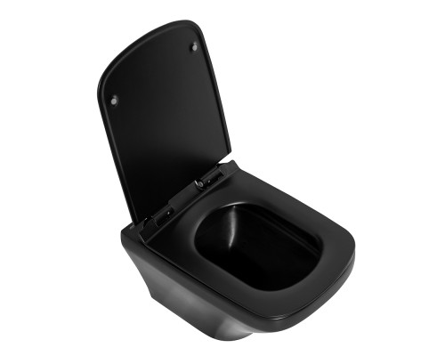 Унитаз BelBagno Sela BB3201CHR-MB/BB3201SC-MB подвесной Черный матовый с сиденьем Микролифт