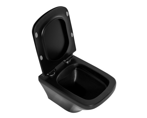 Унитаз BelBagno Sela BB3201CHR-MB/BB3201SC-MB подвесной Черный матовый с сиденьем Микролифт