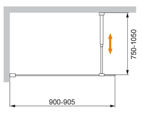 Шторка на ванну Cezares Liberta 90 LIBERTA-V-1-90/155-C-NERO Черный матовый