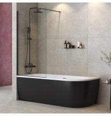 Шторка на ванну Cezares Liberta 90 LIBERTA-V-1-90/155-C-NERO Черный матовый