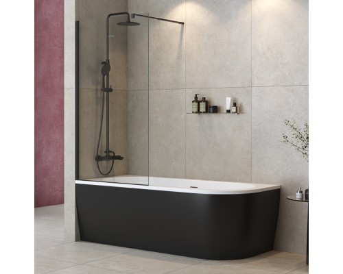 Шторка на ванну Cezares Liberta 90 LIBERTA-V-1-90/155-C-NERO Черный матовый