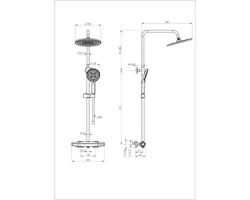 Душевая система с термостатом Wonzon&Woghand, Белый матовый