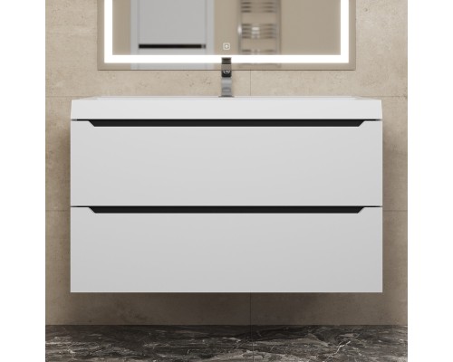 Тумба с раковиной Uperwood Tanos 90 см, белая/графит