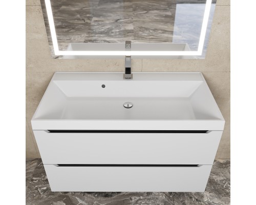 Тумба с раковиной Uperwood Tanos 90 см, белая/графит