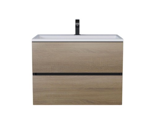 Тумба под раковину 70 см, Uperwood Barsa, черная/дуб сонома
