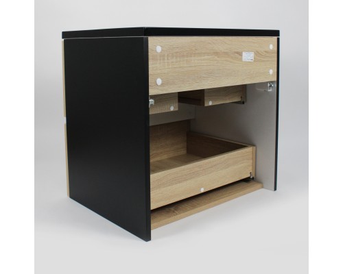 Тумба под раковину 70 см, Uperwood Barsa, черная/дуб сонома