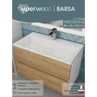 Раковина для ванной 80 см, Uperwood Barsa, белая глянцевая