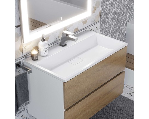 Раковина для ванной 80 см, Uperwood Barsa, белая глянцевая