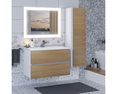 Раковина для ванной 80 см, Uperwood Barsa, белая глянцевая