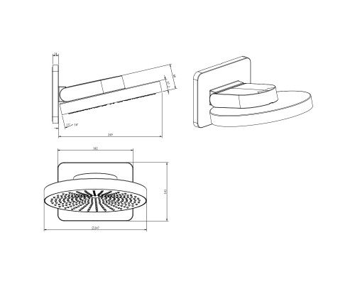 Душевой комплект Vincea Inspire VSFW-3I21MT1CH встраиваемый, термостат, 2 режима, хром
