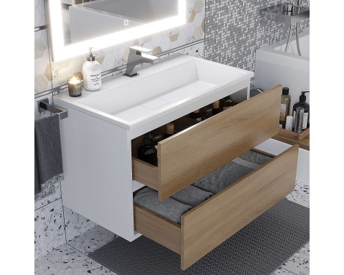 Раковина для ванной 80 см, Uperwood Barsa, белая глянцевая