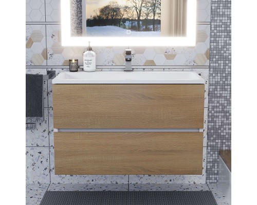 Раковина для ванной 80 см, Uperwood Barsa, белая глянцевая