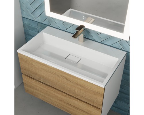 Раковина для ванной 80 см, Uperwood Barsa, белая глянцевая