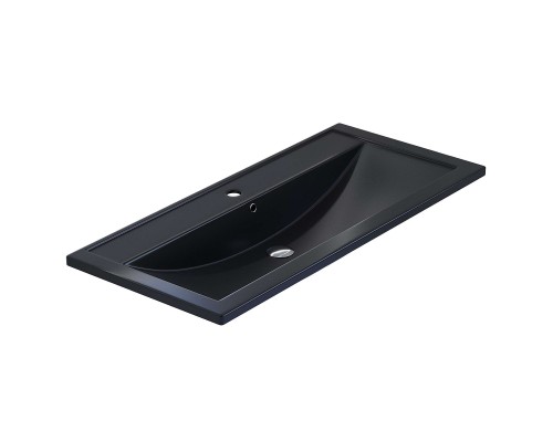 Раковина для ванной кварцевая Uperwood Foster Quartz 100х45,5х17,5, черная матовая, уголь