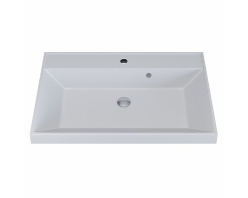 Раковина для ванной кварцевая Uperwood Classic Quartz 70х45х15 см, белая матовая, жасмин