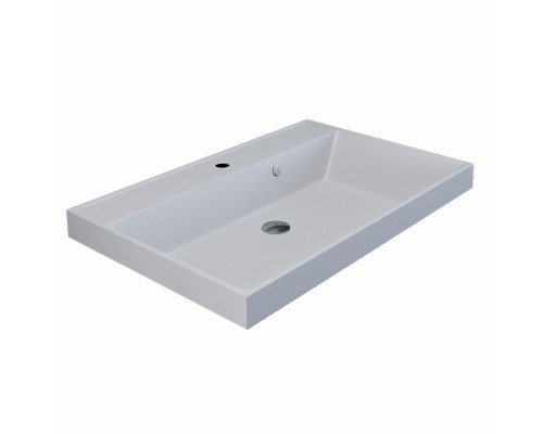 Раковина для ванной кварцевая Uperwood Classic Quartz 70х45х15 см, белая матовая, жасмин