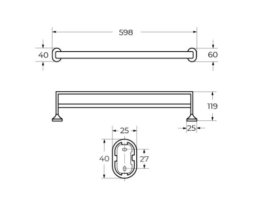 Полотенцедержатель Art&Max Ovale AM-E-4048B Хром