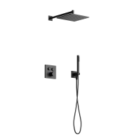 Душевой комплект с термостатом SANCOS Linn черный матовый, SC9022MB