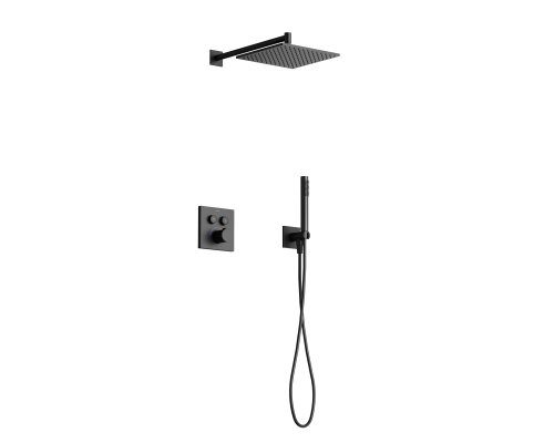 Душевой комплект с термостатом SANCOS Linn черный матовый, SC9022MB