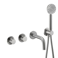 Смеситель термостатический для ванны встраиваемый Benesque Lumiere 11011802 никель брашированный