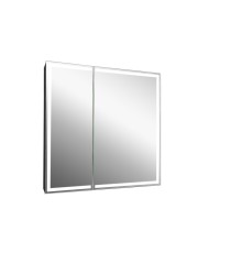 Зеркальный шкаф Континент Mirror Box black Led 80 с подсветкой Черный