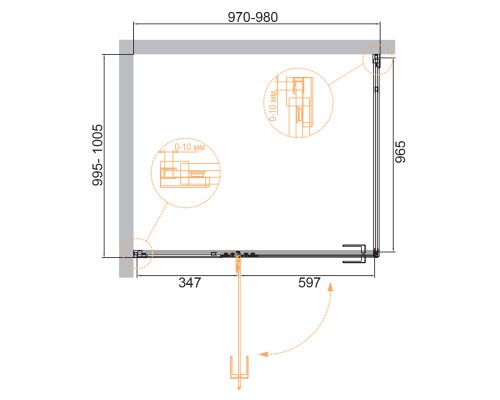 Душевой уголок Cezares Bellagio 100x100 BELLAGIO-A-1-100-C-BORO Золото