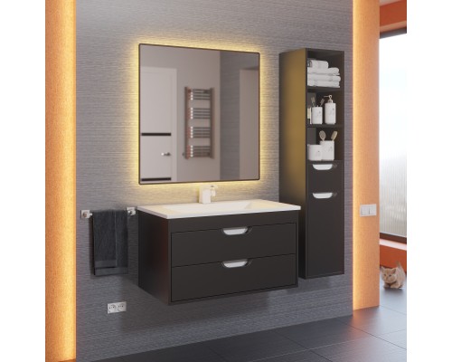 Тумба с раковиной подвесная Uperwood Modul 77х45х57 см, черная матовая