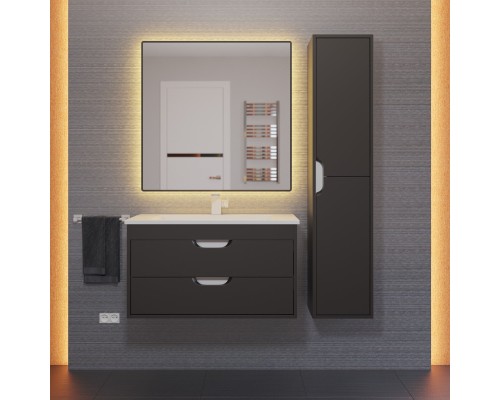 Тумба с раковиной подвесная Uperwood Modul 77х45х57 см, черная матовая