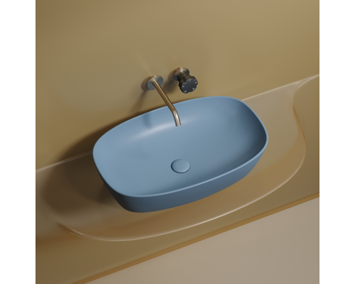 Чаша накладная овальная Ceramica Nova Element 60x38 Голубой Матовый