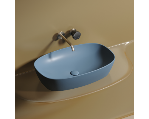 Чаша накладная овальная Ceramica Nova Element 60x38 Голубой Матовый