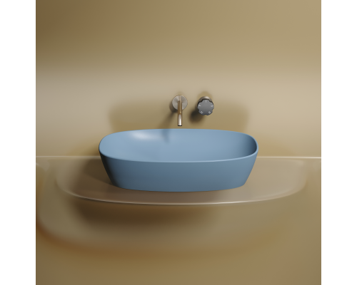 Чаша накладная овальная Ceramica Nova Element 60x38 Голубой Матовый