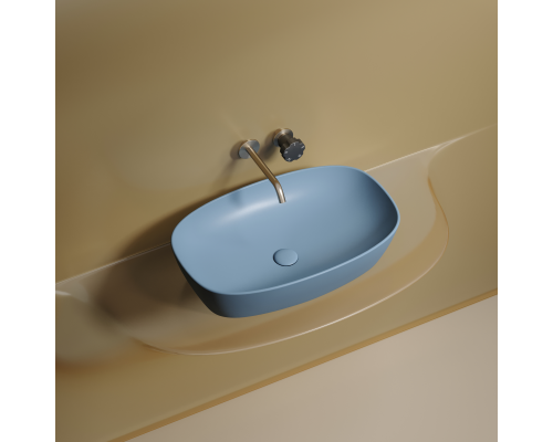 Чаша накладная овальная Ceramica Nova Element 60x38 Голубой Матовый