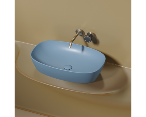 Чаша накладная овальная Ceramica Nova Element 60x38 Голубой Матовый