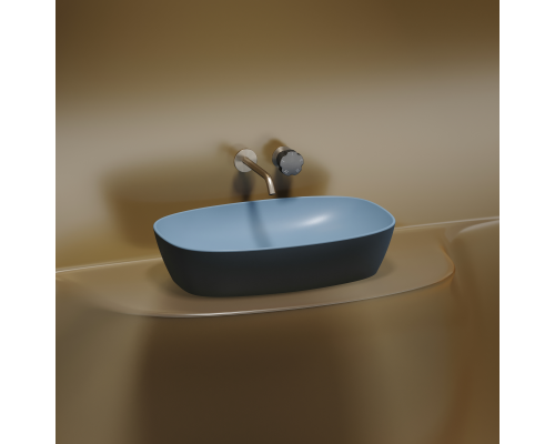 Чаша накладная овальная Ceramica Nova Element 60x38 Голубой Матовый
