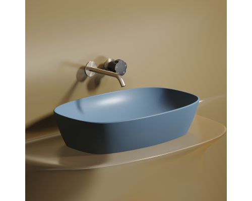 Чаша накладная овальная Ceramica Nova Element 60x38 Голубой Матовый