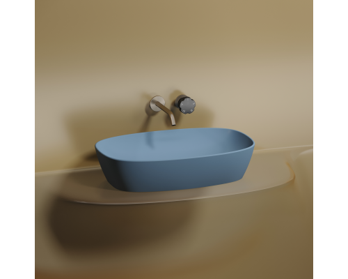 Чаша накладная овальная Ceramica Nova Element 60x38 Голубой Матовый