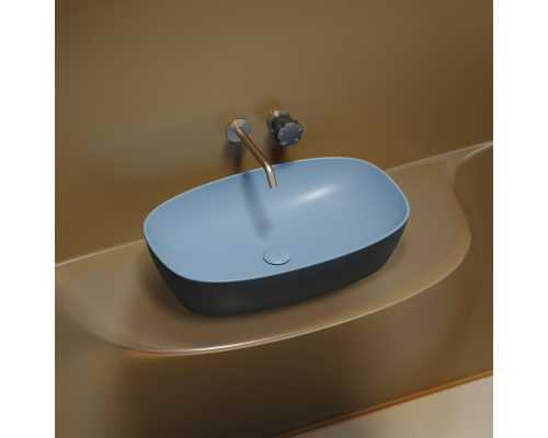 Чаша накладная овальная Ceramica Nova Element 60x38 Голубой Матовый