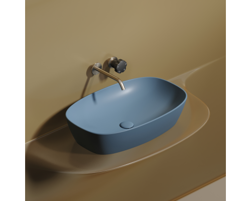 Чаша накладная овальная Ceramica Nova Element 60x38 Голубой Матовый