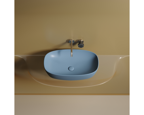 Чаша накладная овальная Ceramica Nova Element 60x38 Голубой Матовый