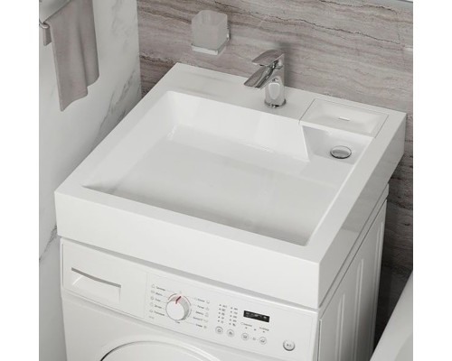 Раковина над стиральной машиной Uperwood Vission 60х60х11 см, белая глянцевая