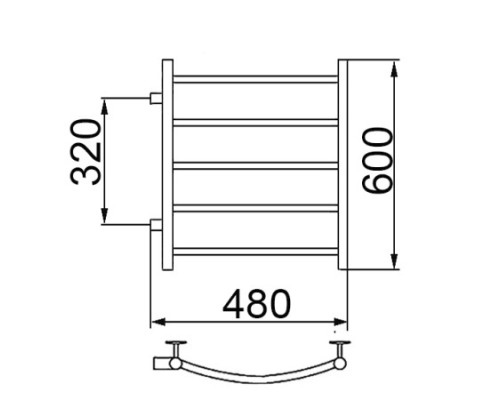 Полотенцесушитель Водяной Nika с боковым подключением 60х40х32 1166-1171