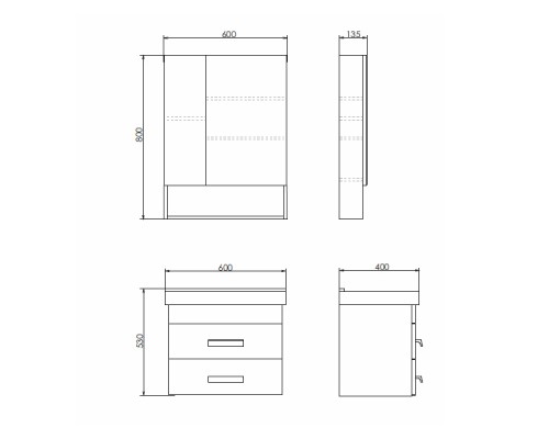 Тумба с раковиной Comforty Никосия 60П белый глянец Fest 60