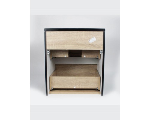 Тумба под раковину 50 см, Uperwood Barsa, черная/дуб сонома