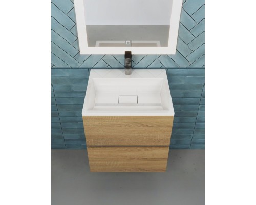 Тумба под раковину 50 см, Uperwood Barsa, черная/дуб сонома