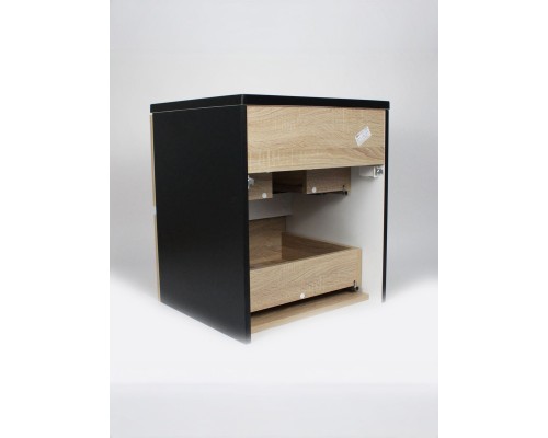 Тумба под раковину 50 см, Uperwood Barsa, черная/дуб сонома