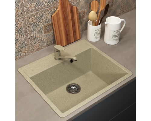 Кухонная мойка из искусственного камня Uperwood ECON UPD-104-002 бежевая матовая