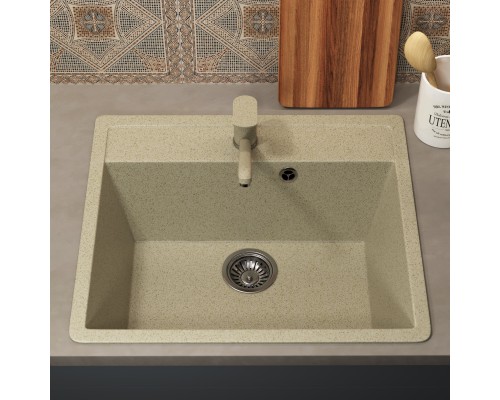 Кухонная мойка из искусственного камня Uperwood ECON UPD-104-002 бежевая матовая