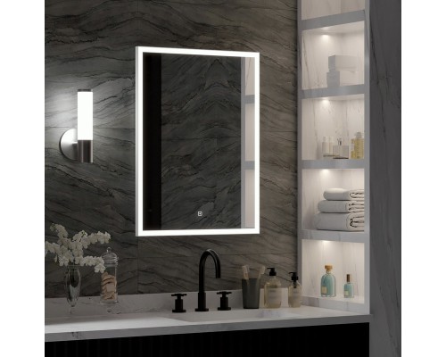 Зеркало Континент Frame White 600x800 с подсветкой с сенсорным выключателем