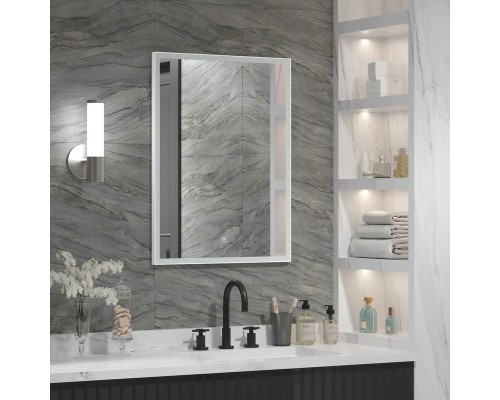 Зеркало Континент Frame White 600x800 с подсветкой с сенсорным выключателем