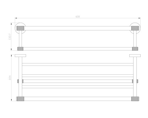 Полотенцедержатель с полкой Wonzon&Woghand, Черный/Золото